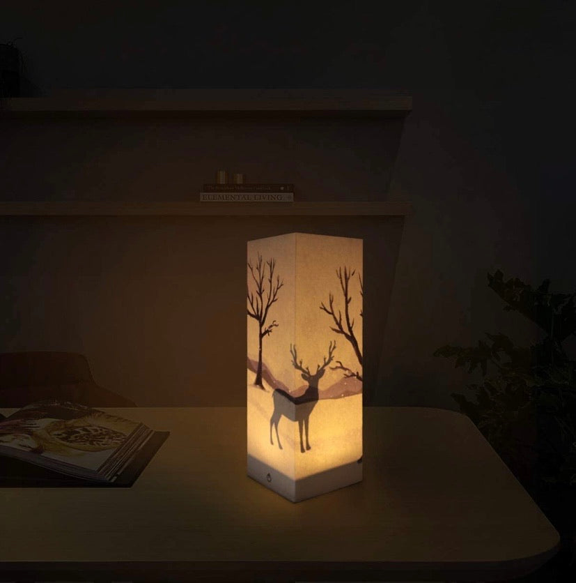 Deer Paper Lanterns Decorative Creative Novelty Paper Lanterns Collapsible Safety Material USB Low Power Energy Save Lamp Home Room Christmas Decor Kids Adult Friends Gift