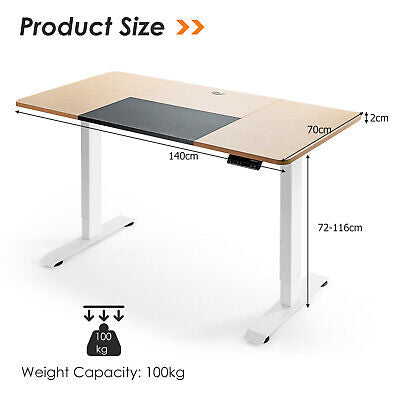 Standing Desk Electric Motorised Height Adjustable Sit Stand Table Home Office