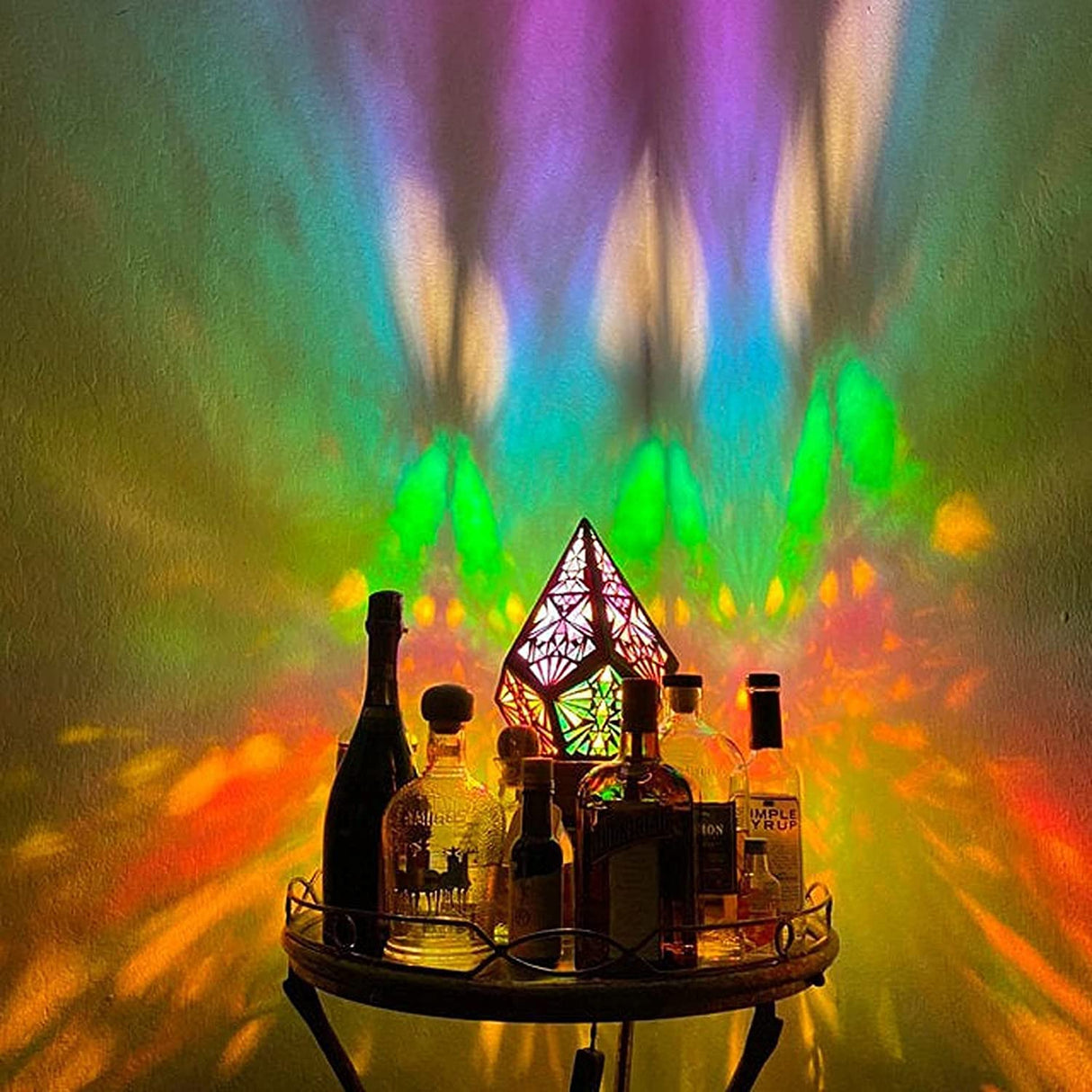 Bohemian Style Polar Star Large Floor Lamp Led Colorful Diamond Lights Projection Lamp Projector Night Light Star Large Lamp