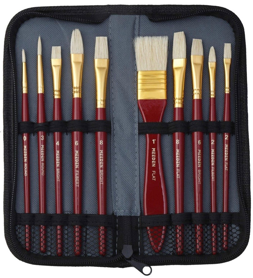 MEEDEN 46-Piece Oil Painting Set with Beech Wood Table Easel, 12MLX24 Oil Paint Tubes and All The Additional Supplies, Perfect for Beginning Artists, Students and Kids