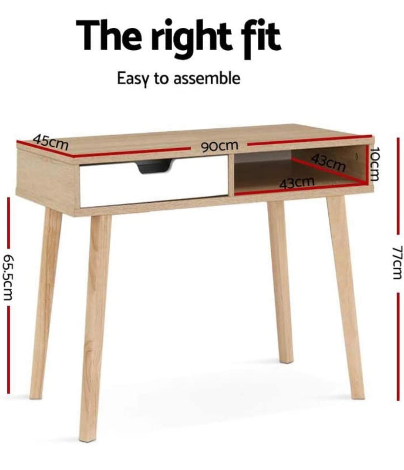 Home Office Computer Desk, Study Desk for Students Bedroom, Console Table, Wooden Table with Storage