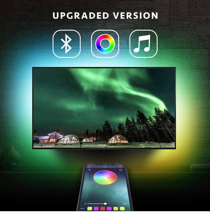 Nexillumi 40"-60" TV Backlight Light Strip Kit for Room APP Control Sync to Music, 5050 RGB Waterproof IP65 USB LED Strip Lights