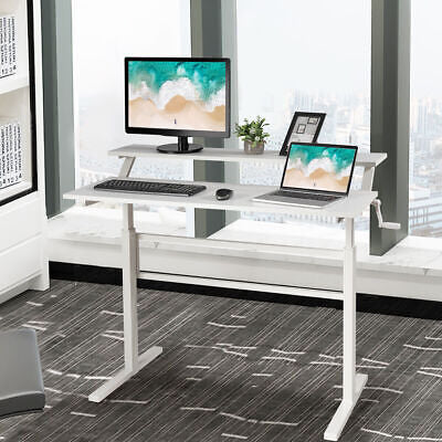 Standing Desk Adjustable Height Sit Stand Desk Laptop PC Table 120x60cm