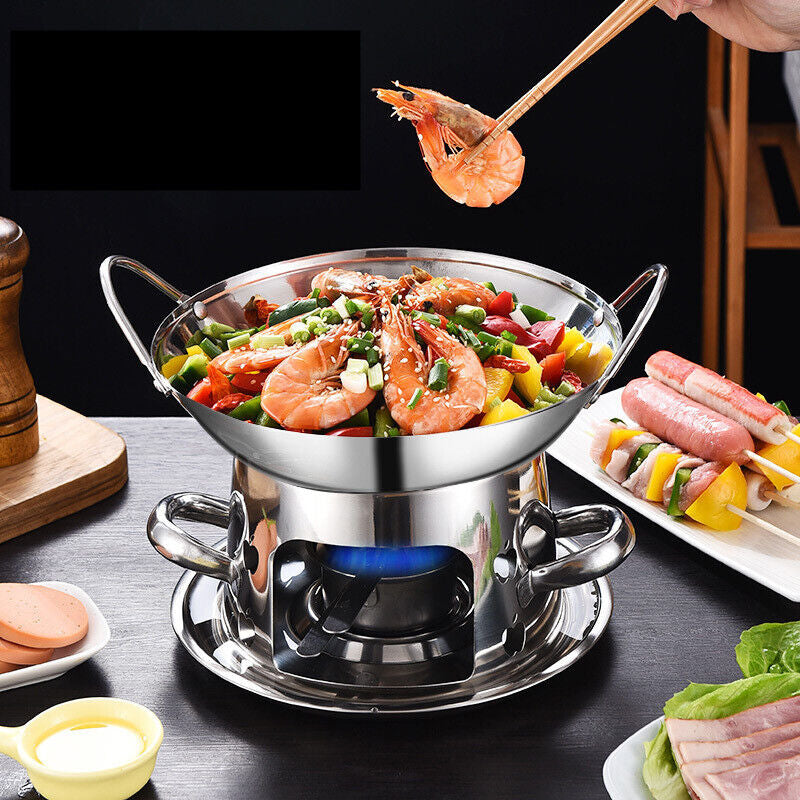 Hotpot Chafing Dish Alcohol Stove Stainless Steel Buffet Food Warmers Portable
