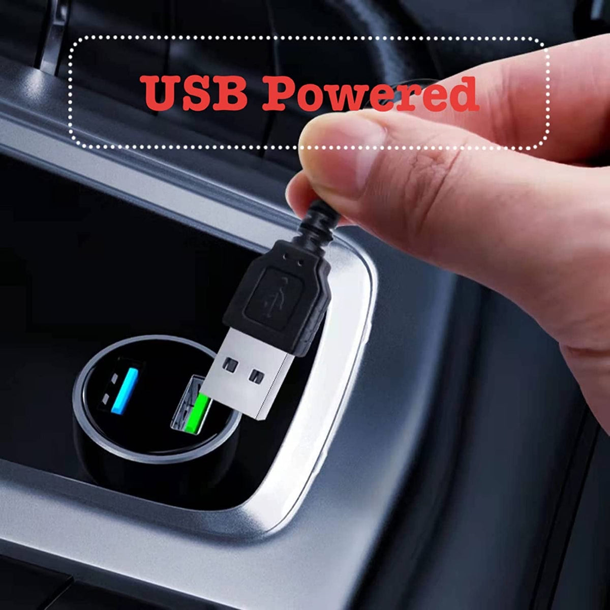 EL Wire Interior Car LED Strip Lights, USB Neon Glowing Strobing Electroluminescent Wire Lights, Ambient Lighting Kits for Car, Garden, Decorations, 5M (Blue)