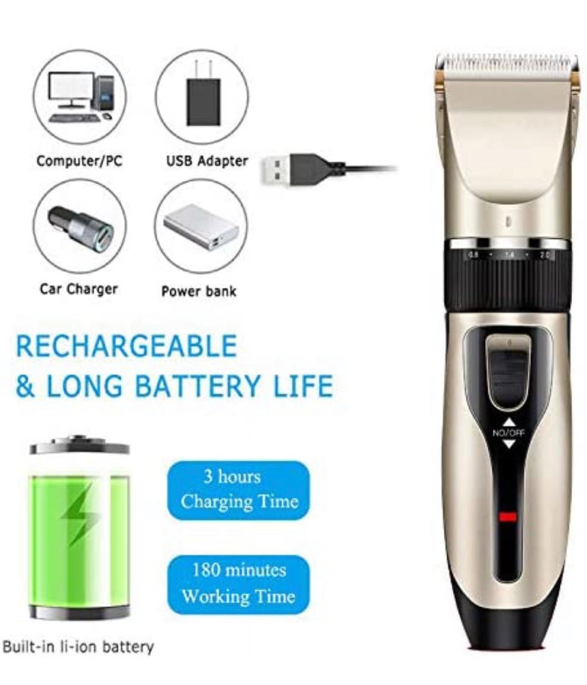 Hair Clippers For Men,Ceramic Blade Rechargeable Hair Trimmer Set,Cordless Haircut Machine For Men/Kids/Baby/Barber Grooming Kit (Gold)