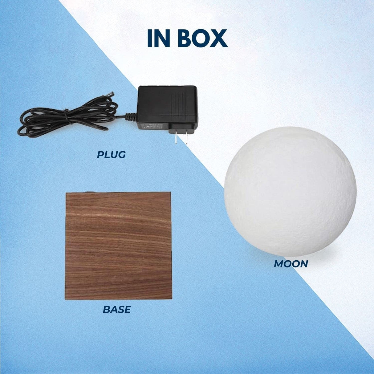 Magnetic Levitating 3D Moon Lamp Floating & Spinning Home Decor Desk Lamp with Light Dark Wooden Base (Dark Brown)