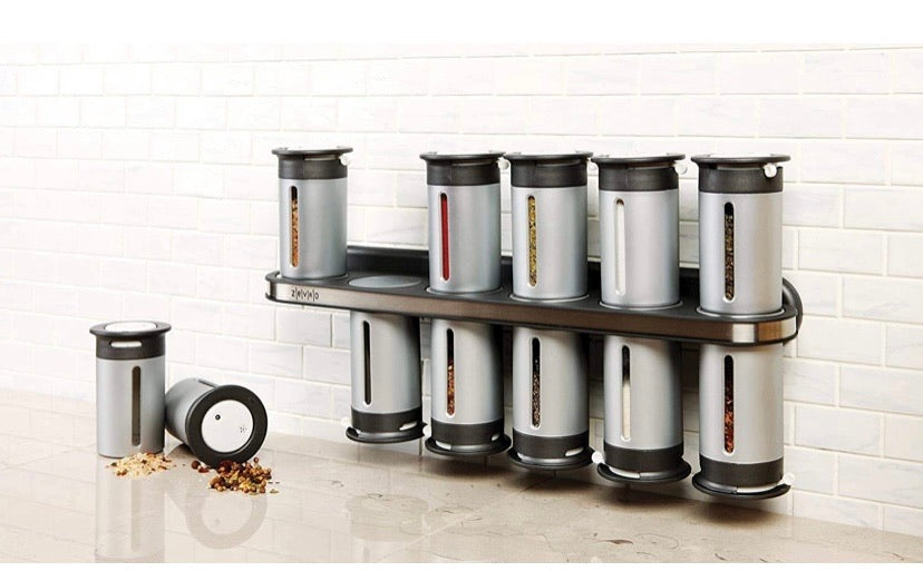 Zero Gravity Magnetic Spice Rack with 12 Canisters
