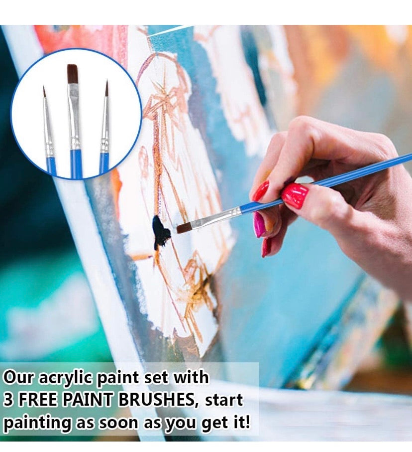 Acrylic Paint Set Shuttle Art 16 x 12ml Tubes Artist Quality Non Toxic Rich Pigments Colors Great for Kids Adults Professional Painting on Canvas Wood Clay Fabric Ceramic Crafts