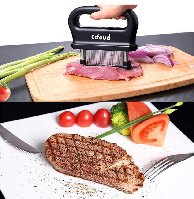 Meat Tenderizer, 48 Stainless Steel Ultra Sharp Needle Blade Tenderizer for Tenderizing Steak, Beef with Cleaning Brush,Durable Baking Kitchen Accessories by Ccfoud