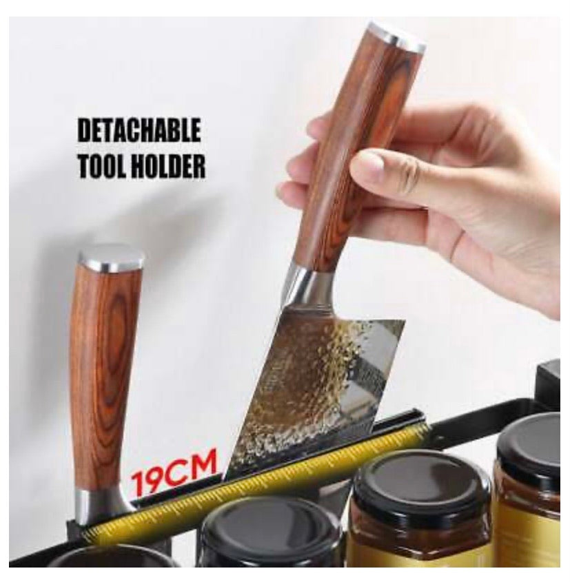 3 Tier Spice Rack Steel Kitchen Cooking Shelf Organizer Storage Bottle Holder AU