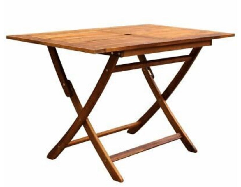 Outdoor Dining Table And Chairs Set Wood 6-Seater Patio Garden Folding Furniture