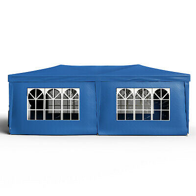 Gazebo Marquee 3x6 Camping Wedding Party Tent Canopy w/Side Wall&Windows