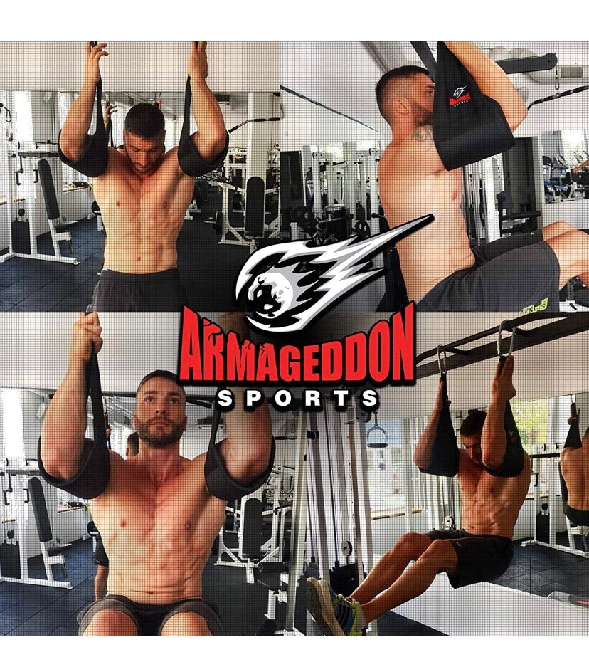 Ab Slings Straps - Rip-Resistant Heavy Duty Pair for Pull Up Bar Hanging Leg Raiser Fitness with Big D-Ring Steel Quick Connectors, Superb Arm Padding for Abdominal Training Workout Equipment