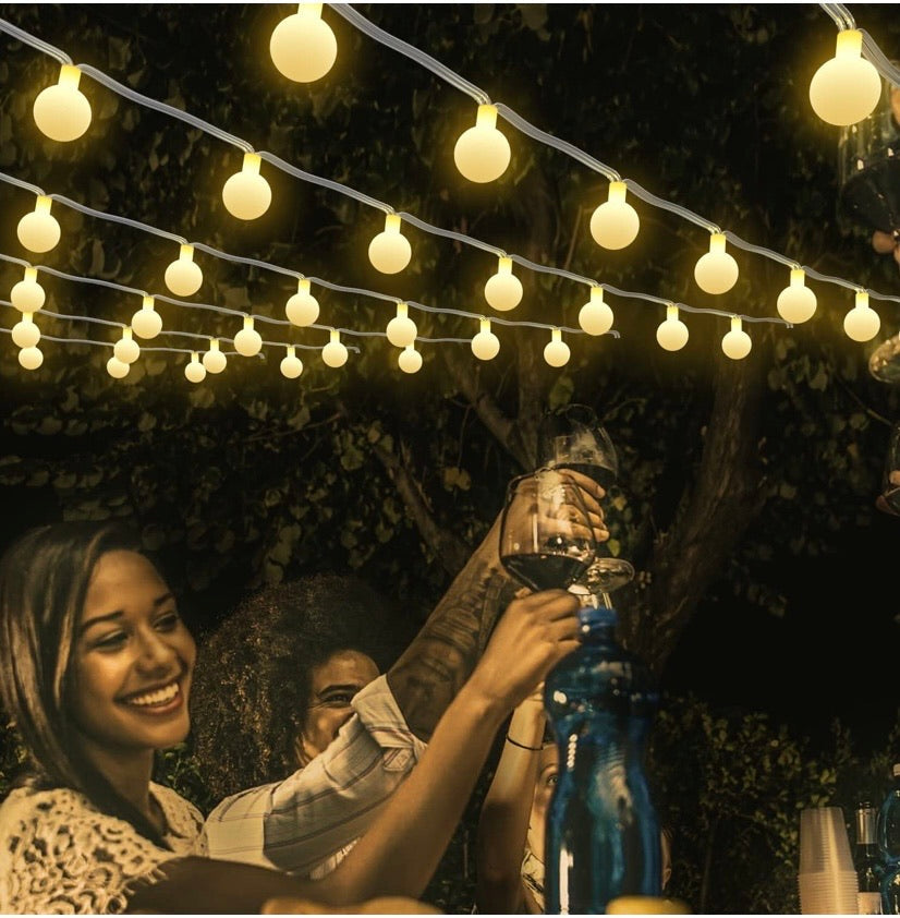 Globe Fairy Light Battery Powered 22.9FT 50 LED Ball String Lights with Remote Control for Holiday Christmas New Year Wedding Party Gardens Lawns Patios Indoor & Outdoor Decoration(Warm White)