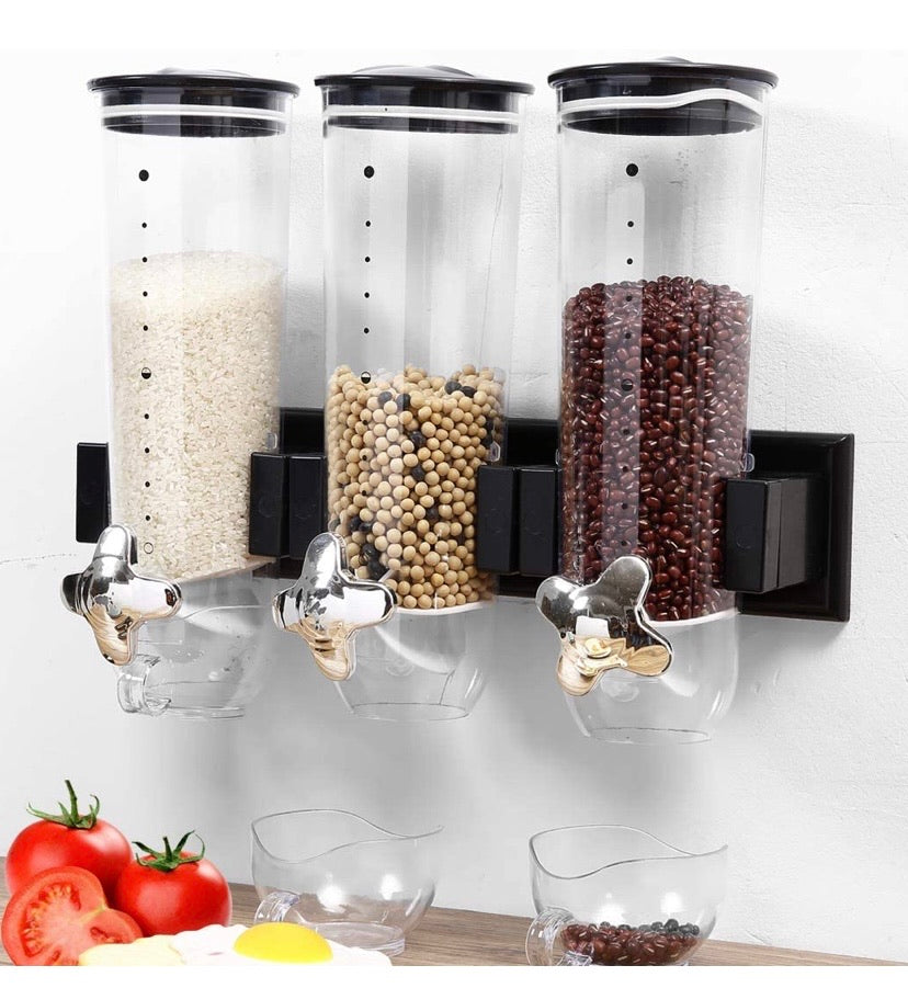 Wall Mounted Triple Cereal Dispenser