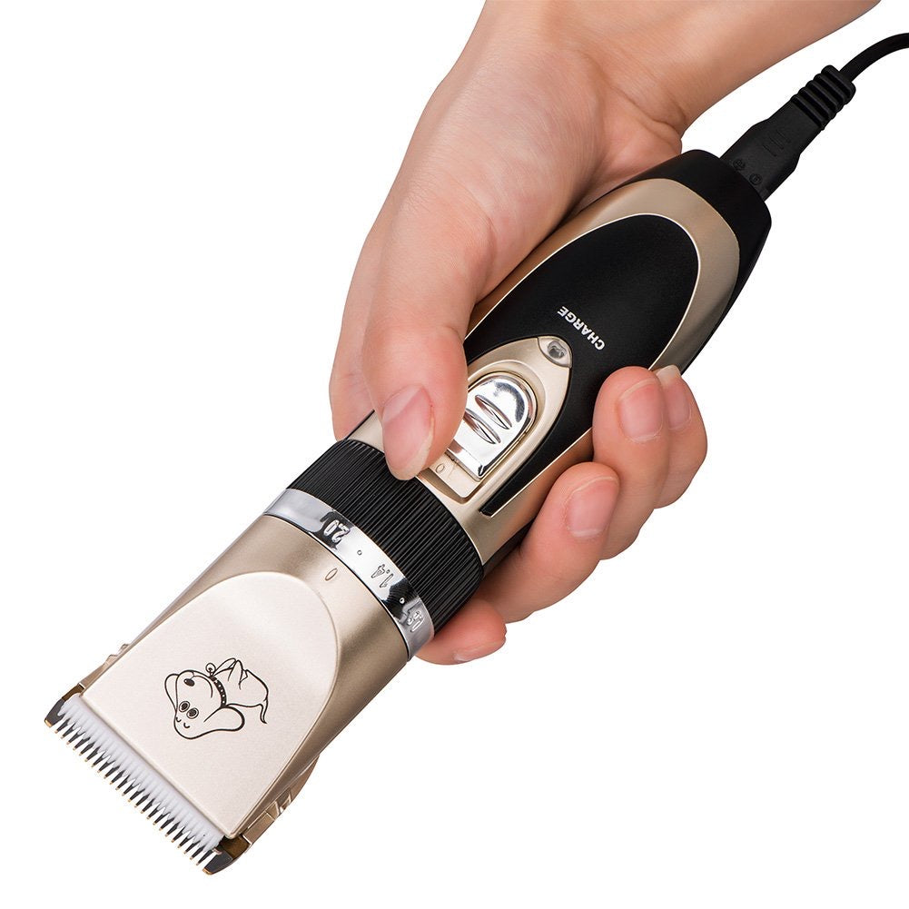 Dog Grooming Clippers, Otstar Rechargeable Cordless Pet Hair Clippers Kit for Dogs Cats and Other Animals with Stainless Steel Comb and Scissors, Low Noise Low Vibration