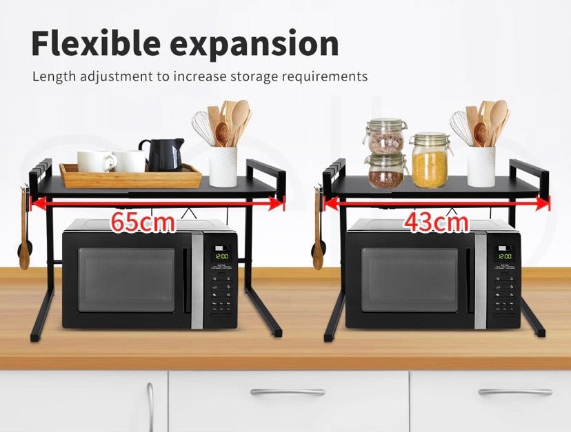 Microwave Oven Shelf Kitchen Organiser Storage Rack Holder Adjustable Stand