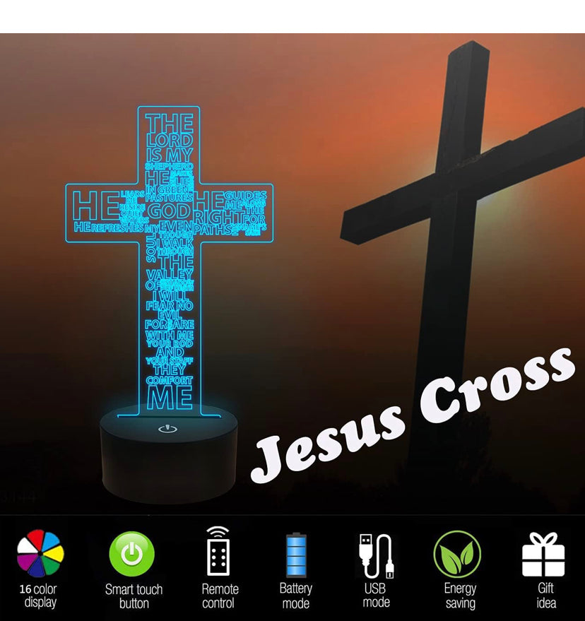 The Lord Jesus Cross 3D Night Light