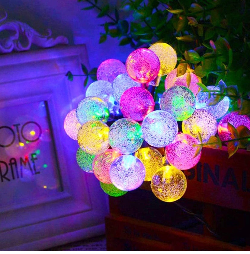 Solar String Lights Garden Lights 21.3ft Waterproof 8 Modes Outdoor Festival Lights Crystal Ball Decorative Fairy Lights for Patio Yard Home Wedding Parties