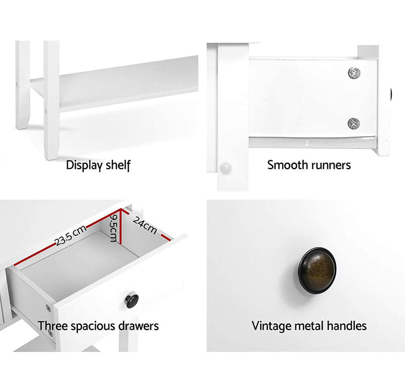 Artiss Console Table Entryway Hallway Side Table Wooden, White