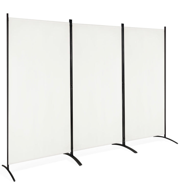 3-Panel Wood & Steel Folding Privacy Screen – 4 Colours