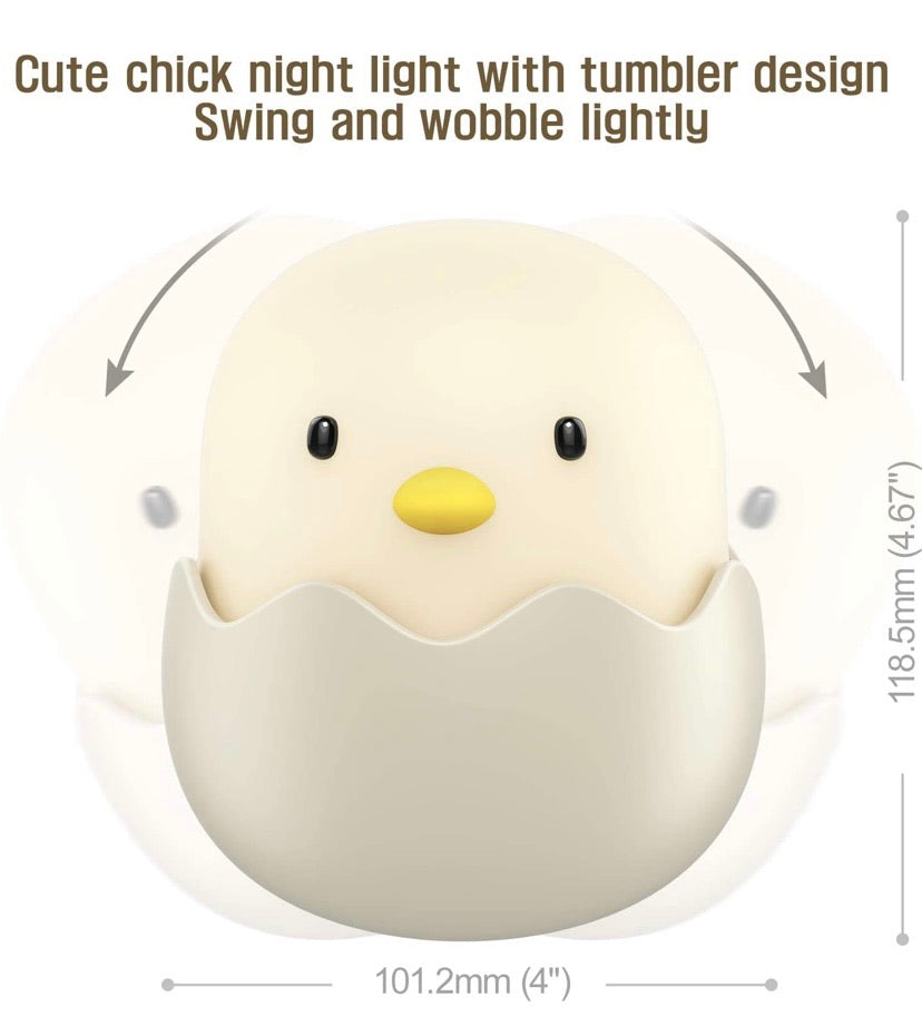 Baby Night Light, Cute Chick Night Light for Kids, Soft Silicone Kids Nightlight Rechargeable LED Touch Lamp, Baby Girl Boys Gifts, Birthday Gifts for Toddler Kids