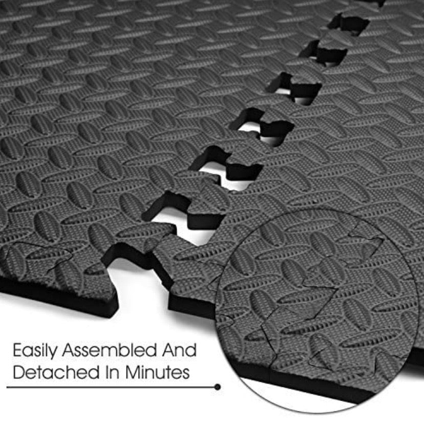 Interlocking Exercise Foam Mats with Border
