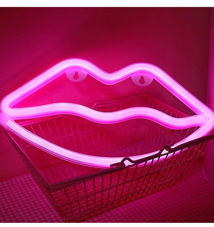 Neon Pink Lip Sign