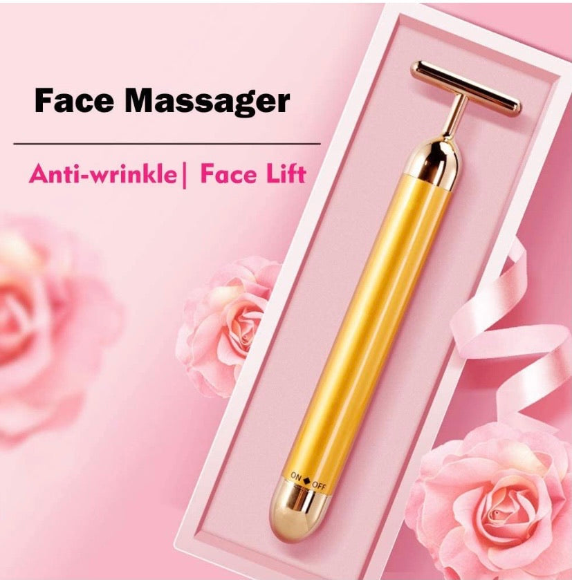 2-IN-1 Beauty Bar 24k Golden Pulse Facial Face Massager