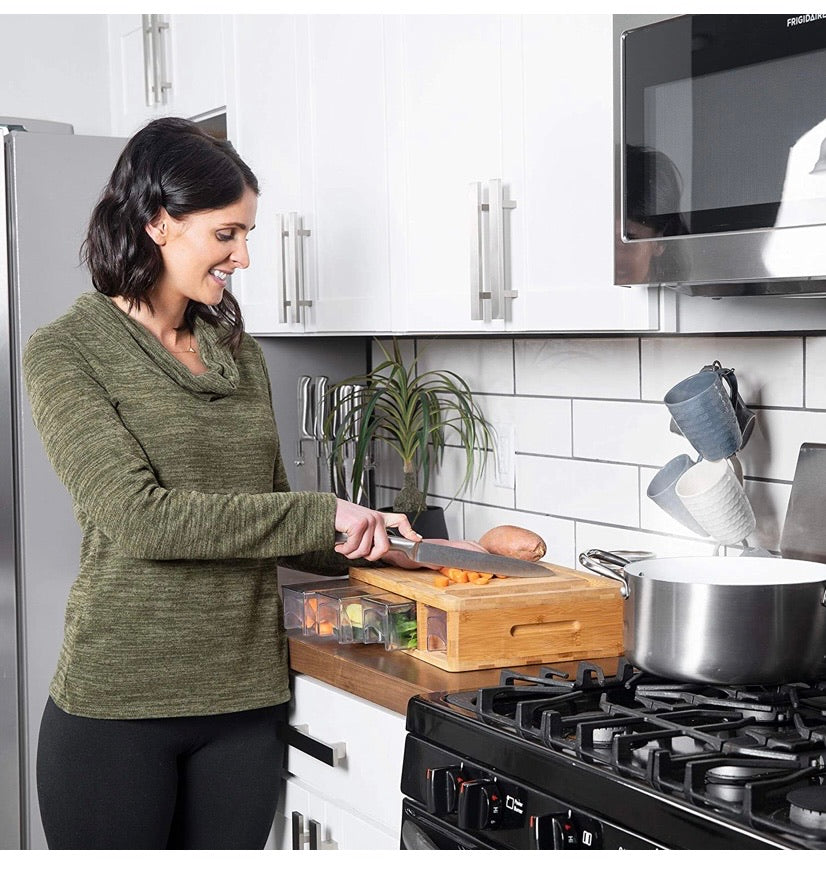 Bamboo Cutting Board With Trays
