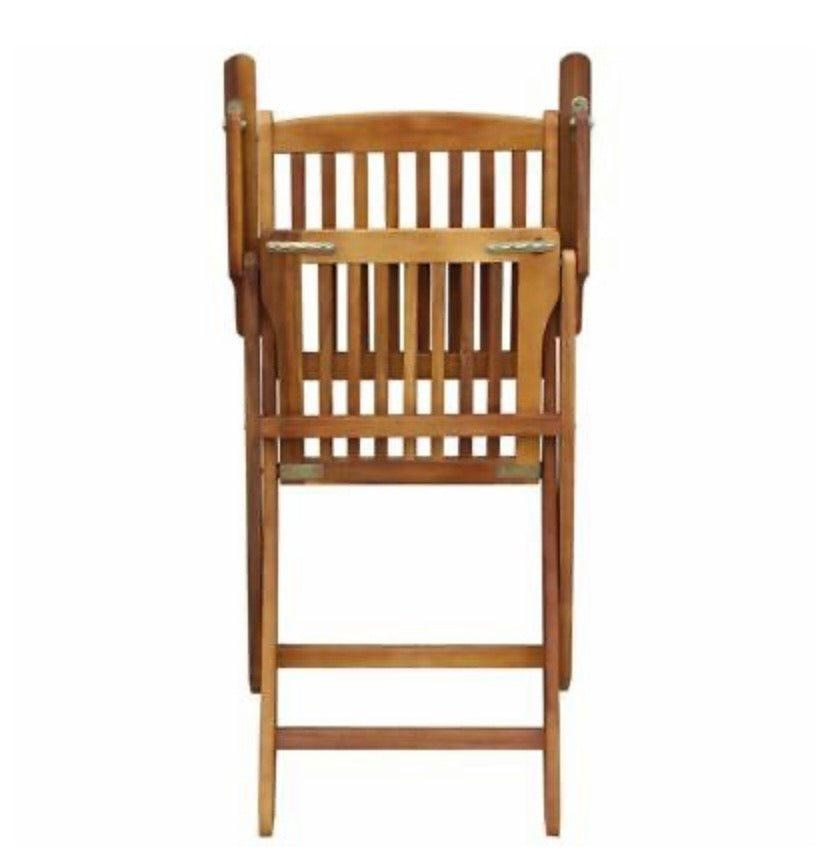 Outdoor Dining Table And Chairs Set Wood 6-Seater Patio Garden Folding Furniture