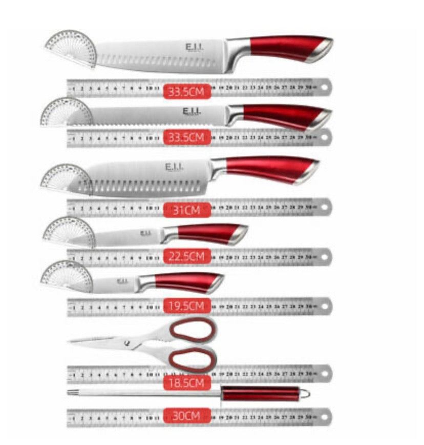 Kitchen Knife 8pc Block Set Microsharp Knives Stainless Steel Gift Scissor