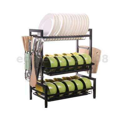 3 Tier Stainless Steel Dish Drying Rack Organizer Kitchen Storage Holder