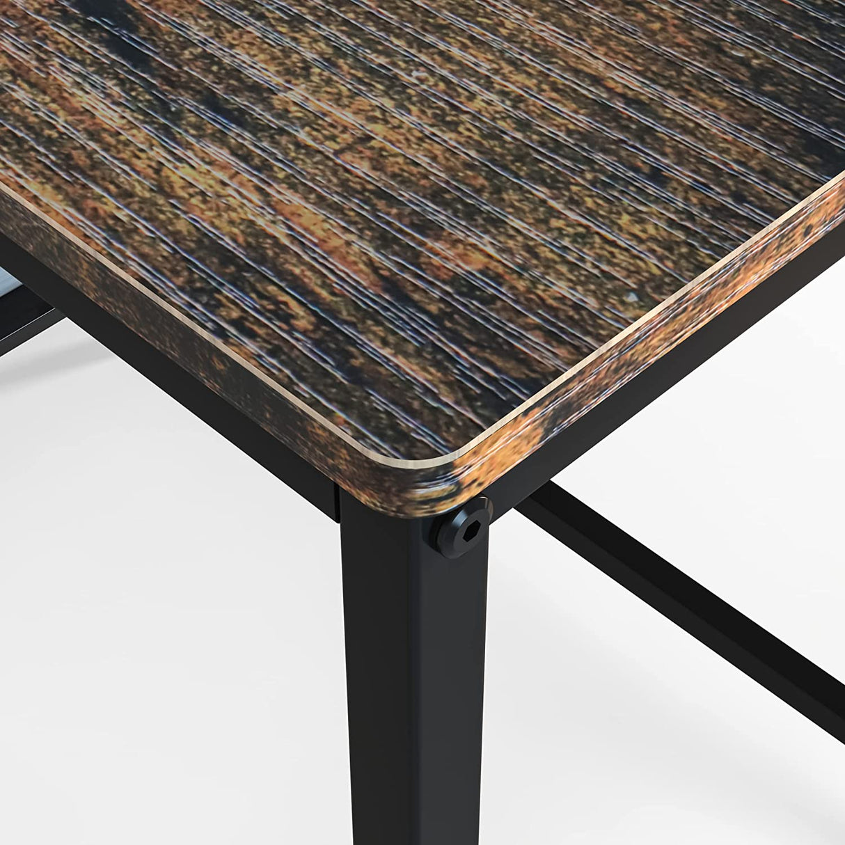 Computer Desk with Writing Storage-Shelf for Home-Office,Modern Simple Style Corner Laptop Table Desk for Writing Studying Working Gaming Space Saving 100x50x74.5cm,Brown