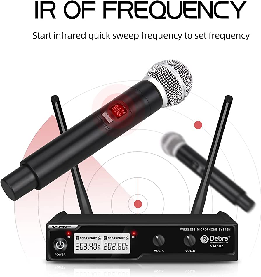 Debra VM302 Dual VHF Wireless Microphone System