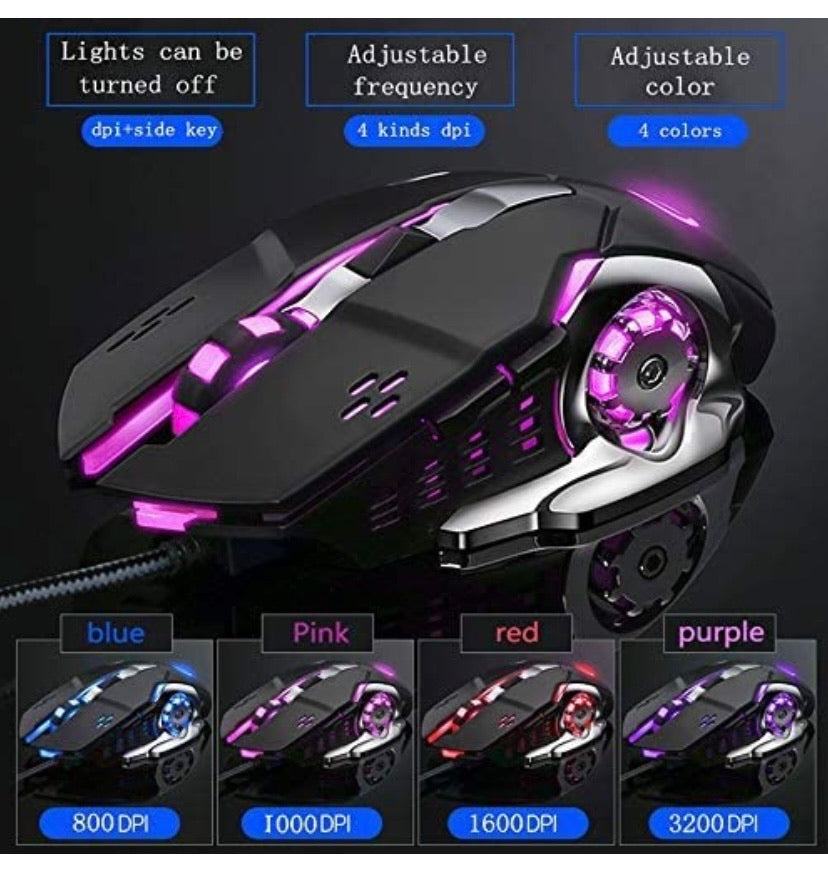 Wired Gaming One Hand Keyboard & Mouse Set