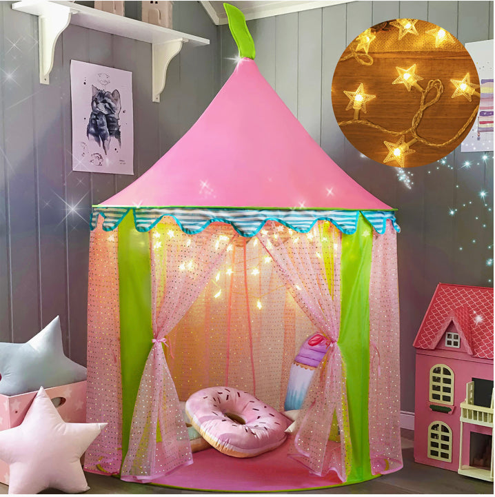 Play Tent Girls Princess Castle with Star Lights & Carry Bag for Indoor & Outdoor Use by Tiny Land