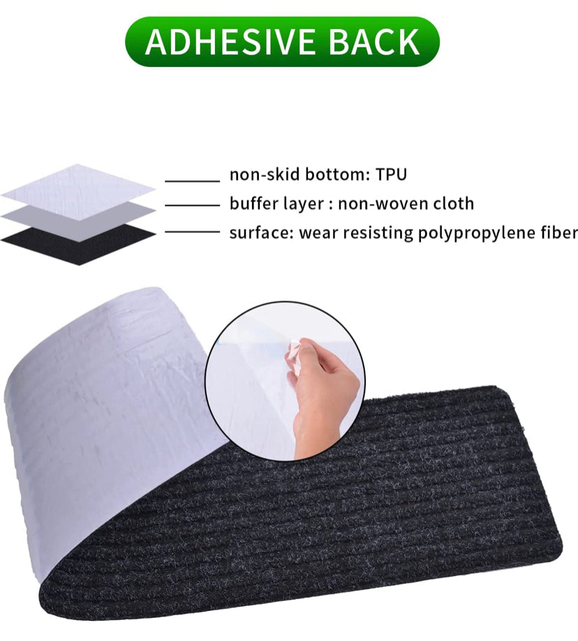 Non-Slip Carpet Stair Treads Non-Skid Safety Rug Slip Resistant Indoor Runner for Kids Elders and Pets with Reusable Adhesive, Brown, Gray, Black 8" X 30" (15 in Pack)