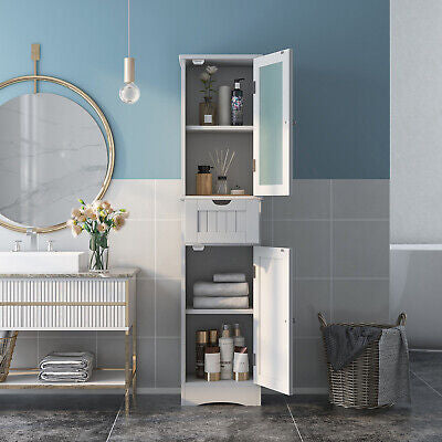 Bathroom Cabinets 5-Tier Tall Slim Storage Cabinet Cupboard Drawer 170CM