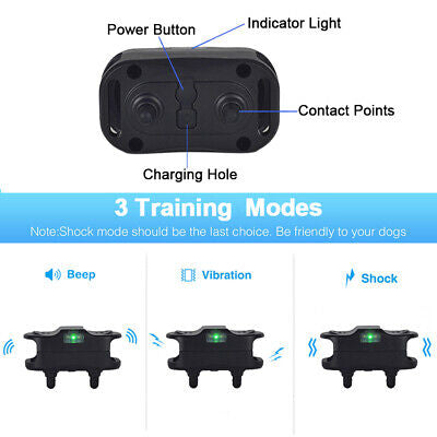 Waterproof Electric Pet Dog Training E-Collar Anti-Bark Obedience Remote Control