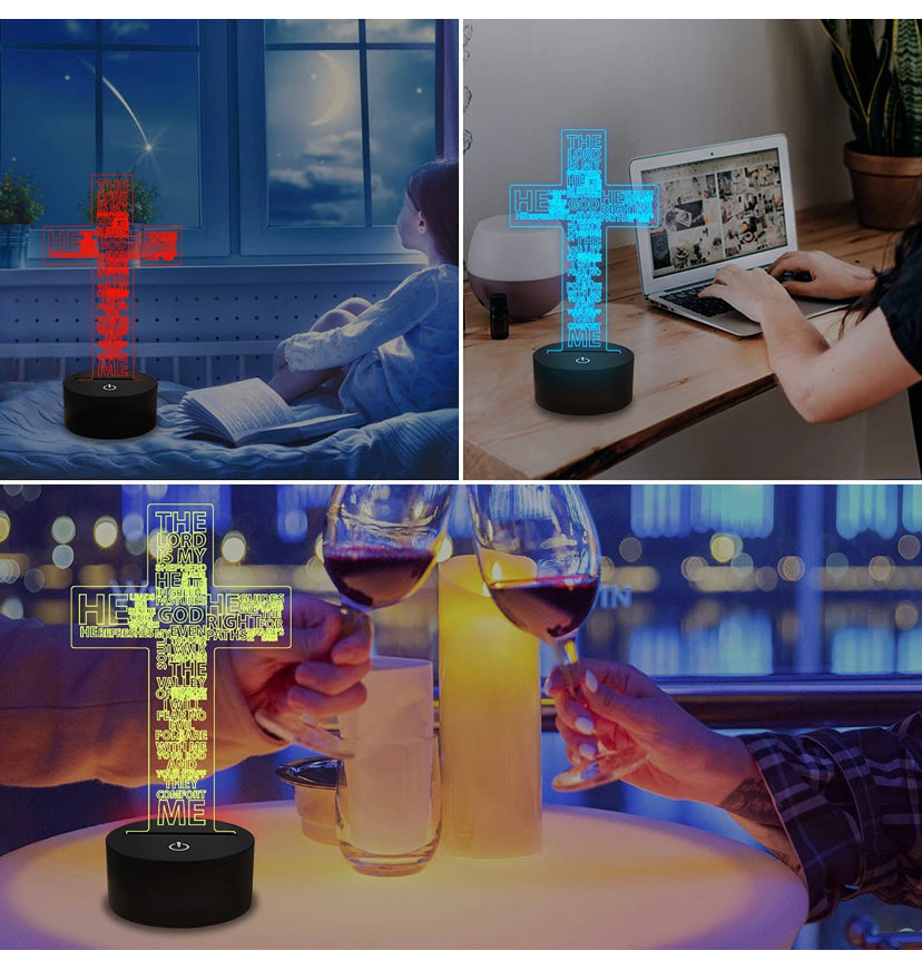 The Lord Jesus Cross 3D Night Light