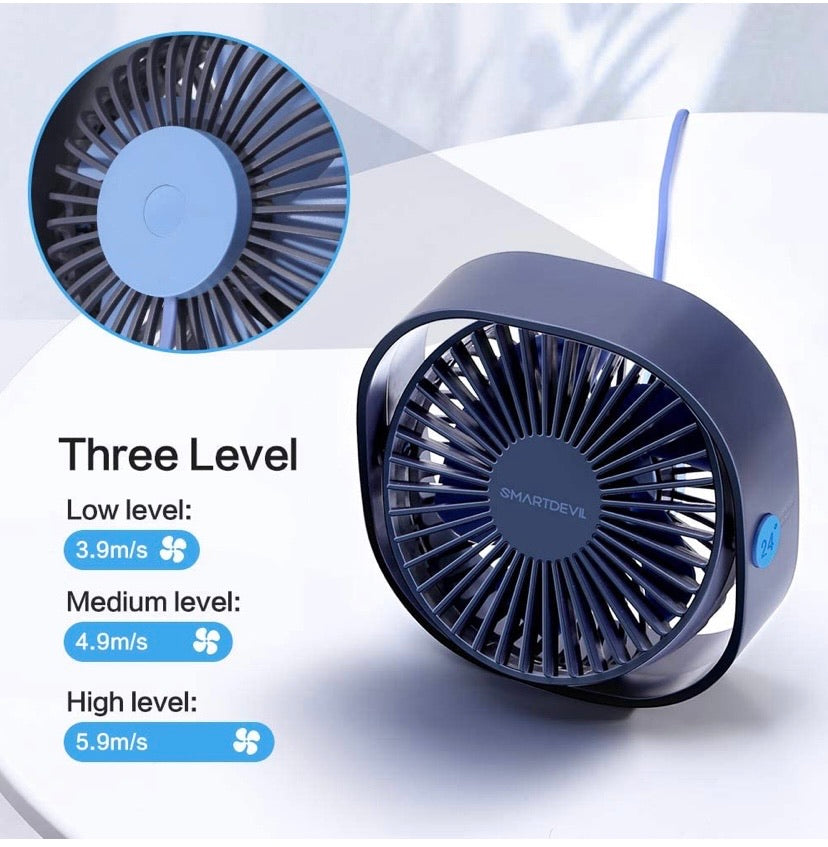 Small Personal USB Desk Fan