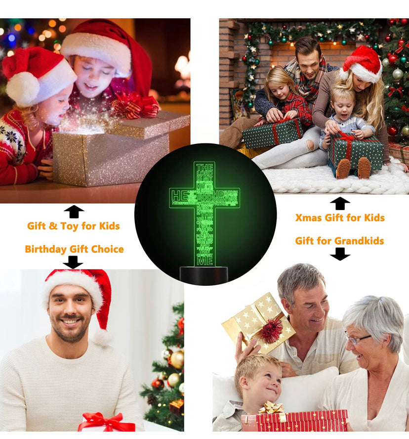 The Lord Jesus Cross 3D Night Light