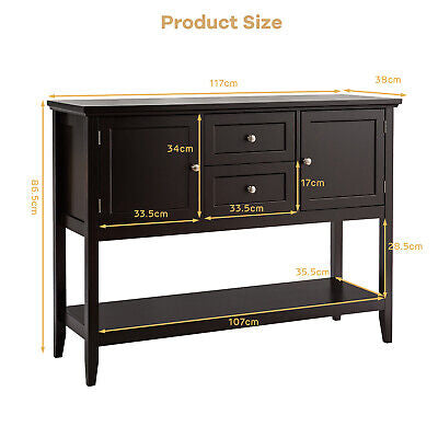 Buffet Sideboard Cabinet Kitchen Cupboard Storage Shelf Hall Console Table Wood