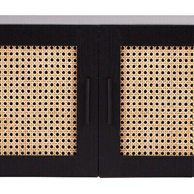 Casa Decor Tulum Rattan Entertainment Unit TV Stand Cabinet Storage Black