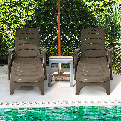 Outdoor Sun Lounge Folding Lounger Day Bed Recliner Chaise Beach Chair Furniture