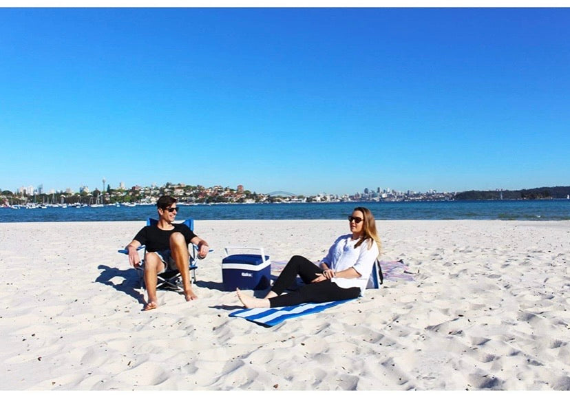 Coleman Beach Mat, Blue/White