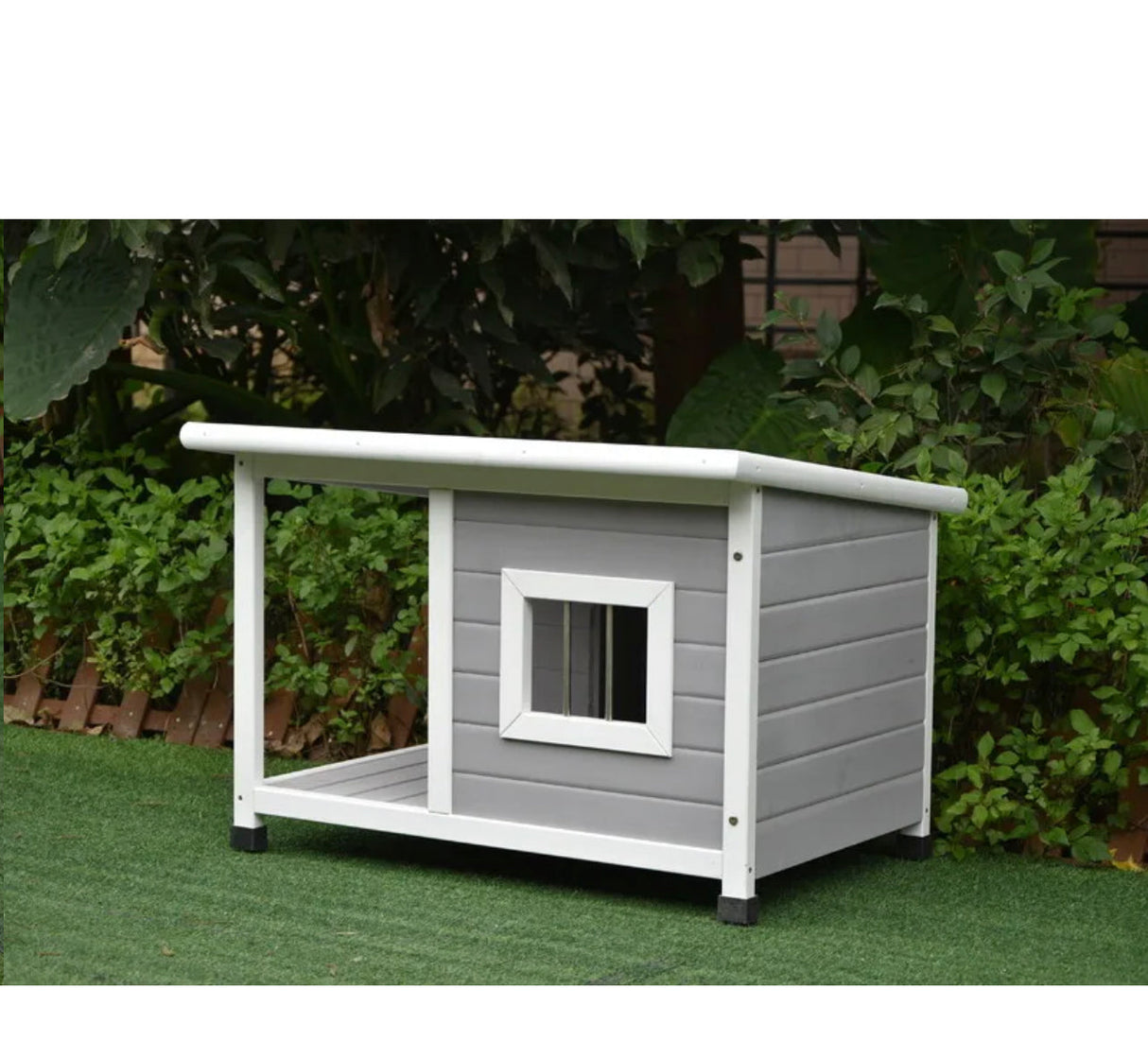 Wooden Pet Dog Kennel Timber House Cabin Wood Log Box Home 84Wx58Hx63D Cm