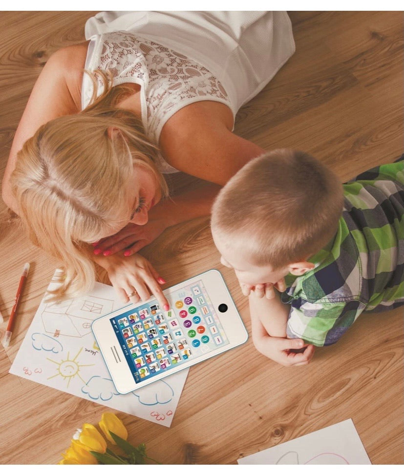 Learning Pad Fun Phone with 6 Toddler Learning Games by Boxiki Kids | Touch and Learn Interactive Tablet for Number Learning, Learning ABCs, Spelling, “Where is?” Game, Melodies | Educational Toy